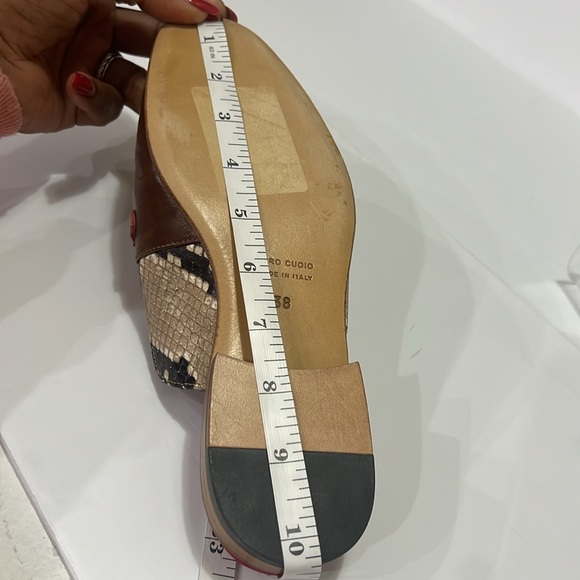 Parc Orion 1821 Genuine Leather Ostrich & Croc Mules 38/7.5 - Picture 15 of 17